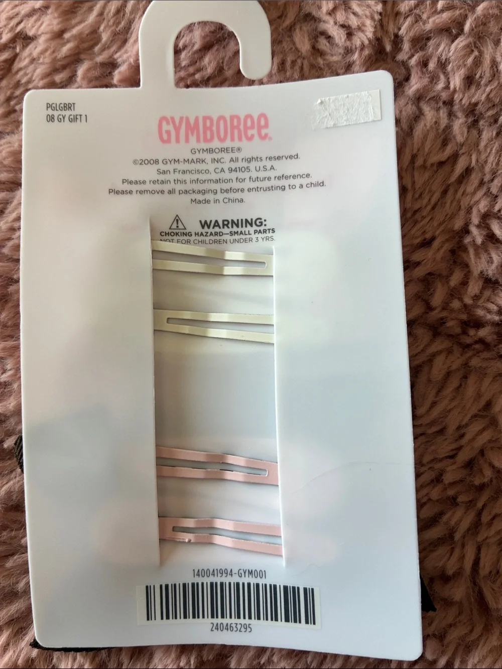 Gymboree Light Pink and Brown Grosgrain Bow Clip Set